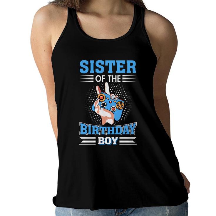 Sister Of The Birthday Boy Matching Video Gamer Women Flowy Tank