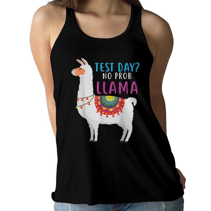 Staar Test Day No Problem Llama Teacher Testing Test Day  Women Flowy Tank