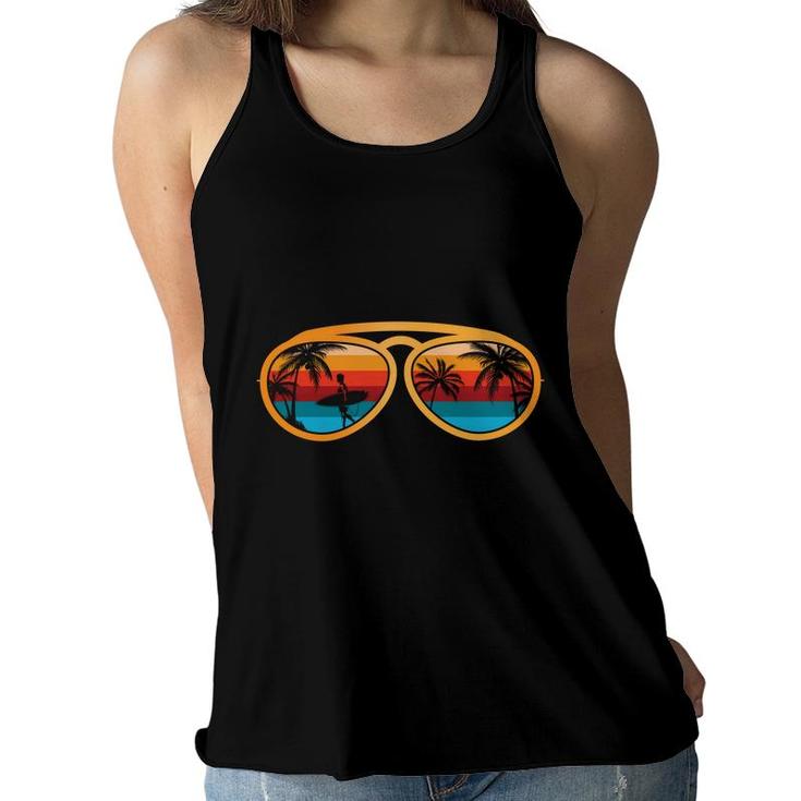 Sunset Retro Vintage Sunglasses Beach Retro Sunset Women Flowy Tank