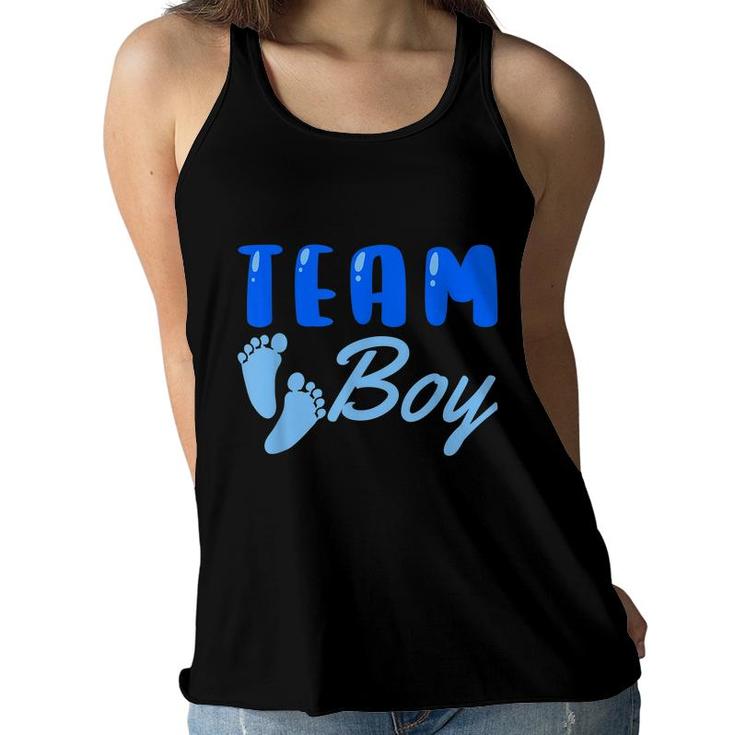 Team Boy Gender Reveal Party Baby Shower Family Matching  Women Flowy Tank