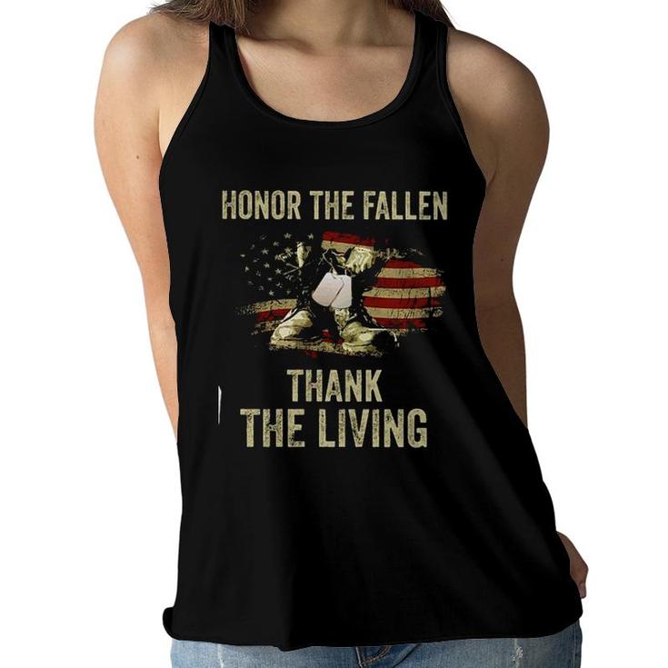 The Fallen Thank The Living Military Memorial Day New Trend 2022 Women Flowy Tank