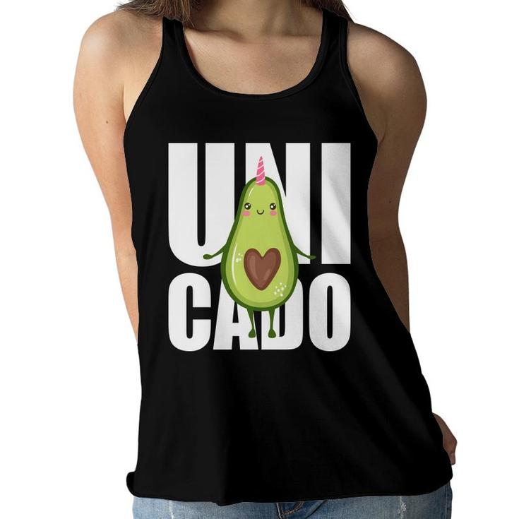 Unicado Funny Avocado Is Walking Happy Women Flowy Tank