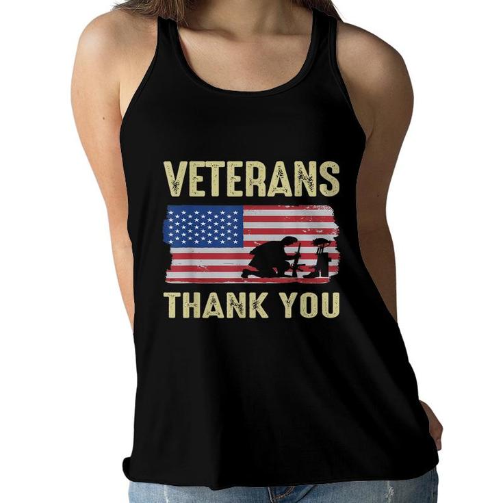 Usa Memorial Day Military Veterans Day 2021 We Thank You Women Flowy Tank
