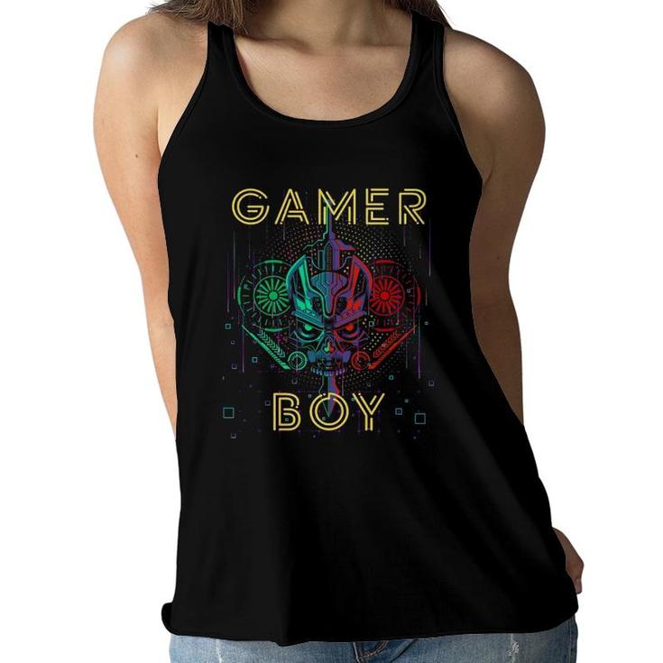 Video Gamer Boy Cool Gaming Lovers Games Boys Gamer Women Flowy Tank