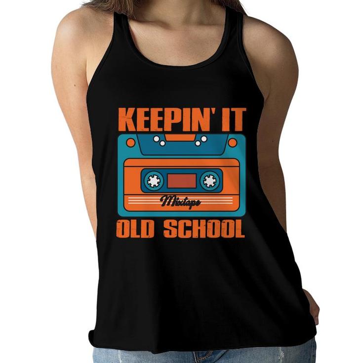 Vintage 80S 90S Keeping It Old School Hip Hop Music Mixtape Women Flowy Tank