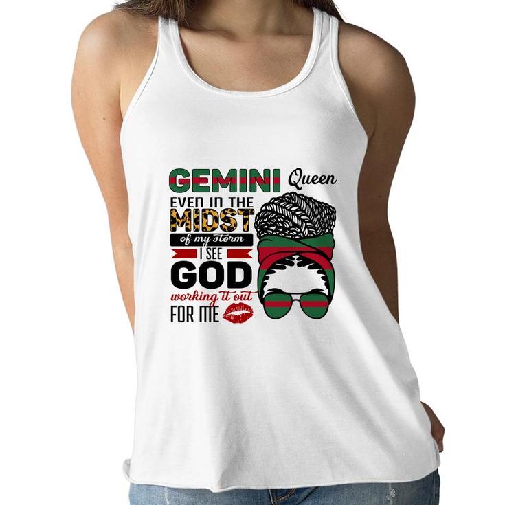 Awesome Color Design Gemini Girl Even In The Midst Birthday Women Flowy Tank