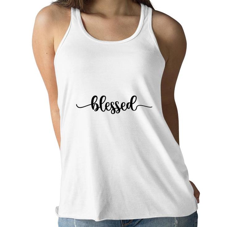 Blessed Bible Verse Black Graphic Great Gift Christian Women Flowy Tank