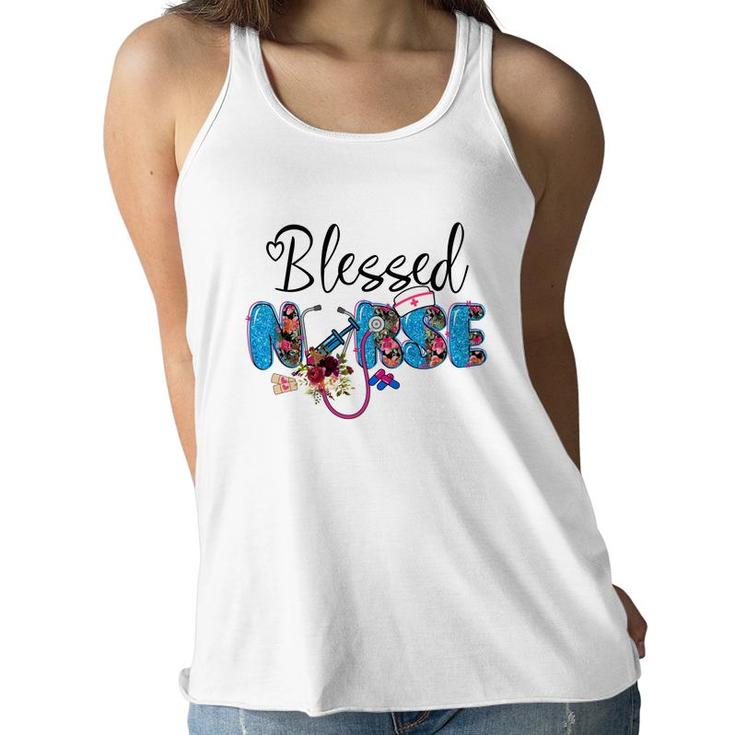 Blessed Nurse Life Great Gift For Human New 2022 Women Flowy Tank