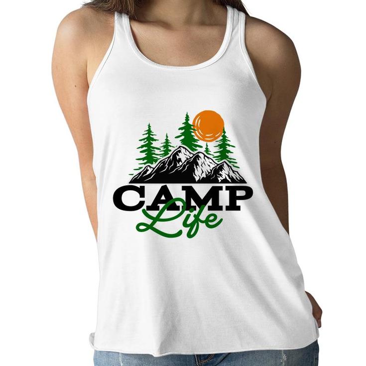 Camp Life Of Travel Lover In The Mountains Women Flowy Tank