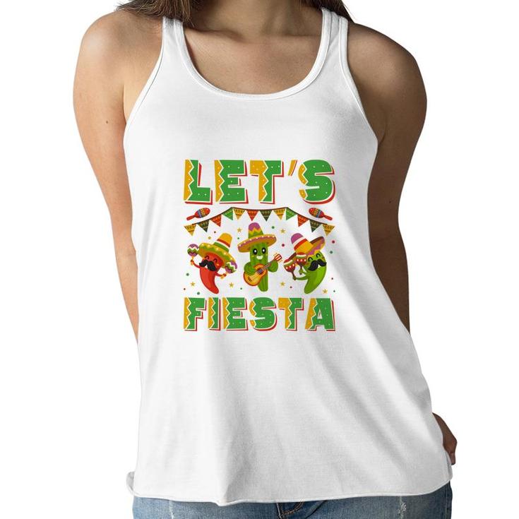 Cinco De Mayo Lets Fiesta Colorful Decoration Women Flowy Tank