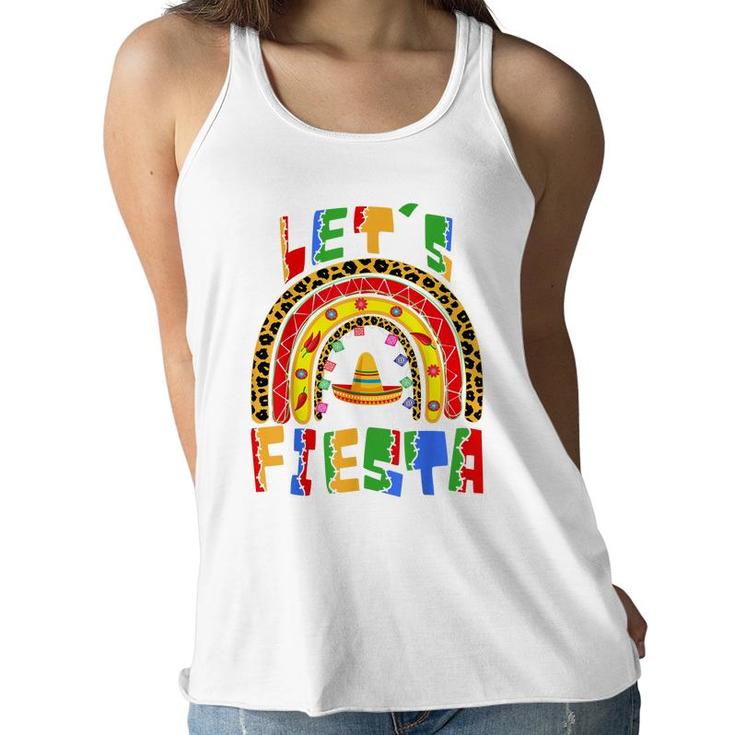 Cinco De Mayo Rainbow Lets Fiesta Women Men & Kids   Women Flowy Tank