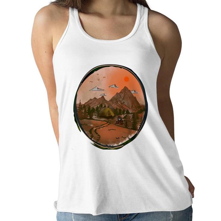 Colorful Mountains Camp Life Design For Mothers Day Women Flowy Tank