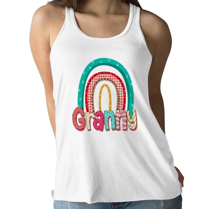 Colorful Rainbow For Granny From Daughter With Love Grandma New Women Flowy Tank