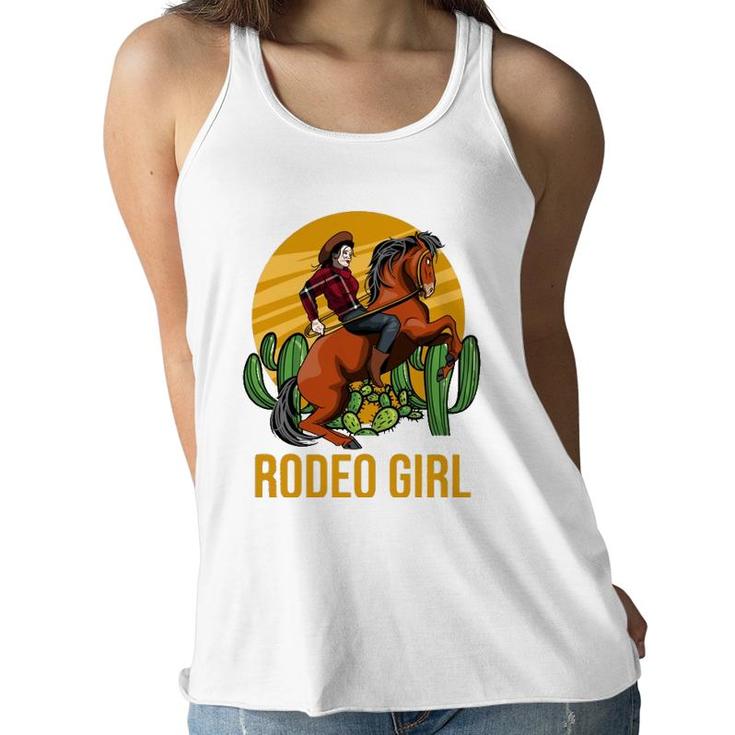 Cowgirl Horse Riding Horsewoman Western Rodeo Girl Women Flowy Tank