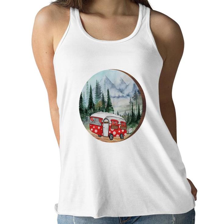 Custom Happt Life Happy Camper Camp Life Women Flowy Tank