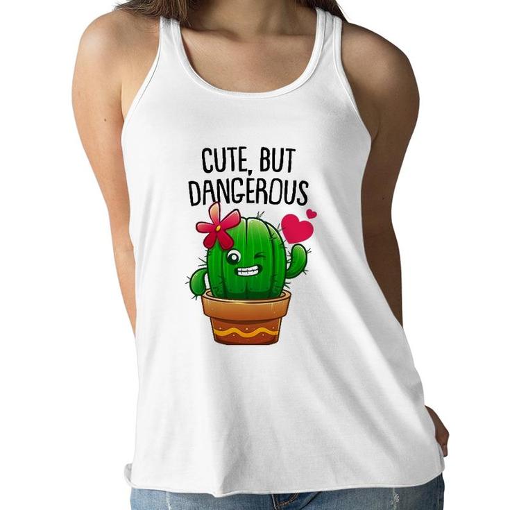 Cute Cactus Gift For Women Girls Plant Lovers Funny Cacti Women Flowy Tank