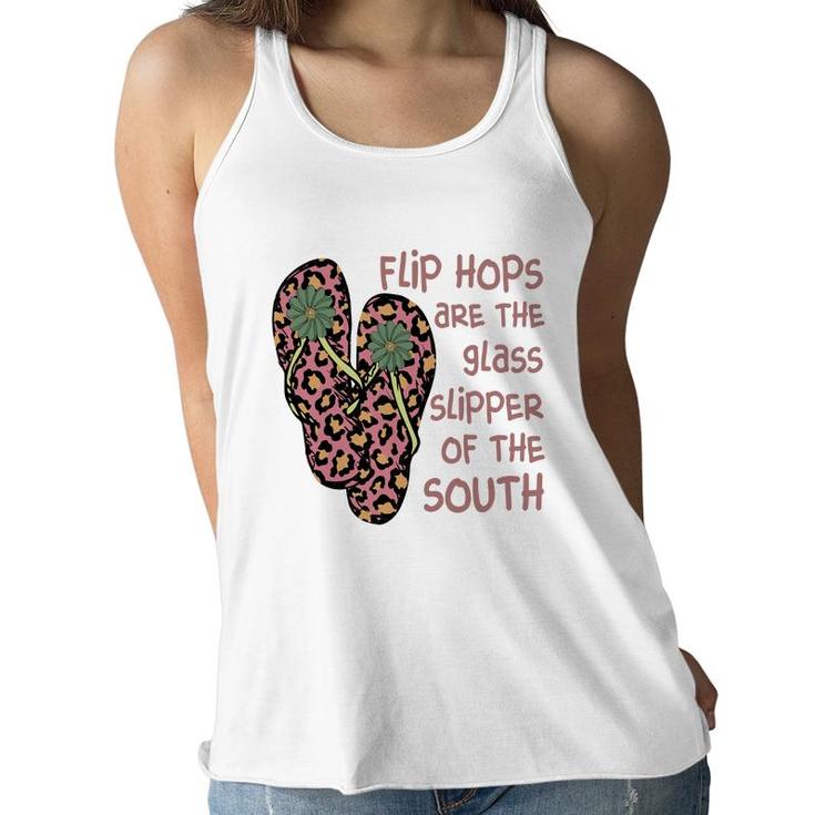 Flip Hops Are The Glass Supper Of The South Retro Beach Women Flowy Tank