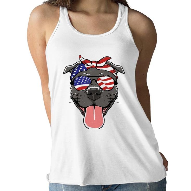 Fourth Of July Dog Lovers Patriotic Pup For Men Women Kids Women Flowy Tank
