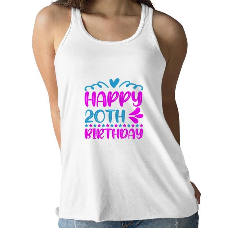 Happy 20Th Birthday With Many Memories Since I Was Born In 2002 Women Flowy Tank