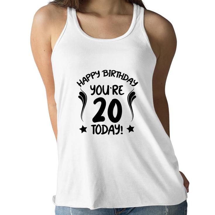Happy 20Th Birthday You Are Twenty Years Old Since 2002 Women Flowy Tank