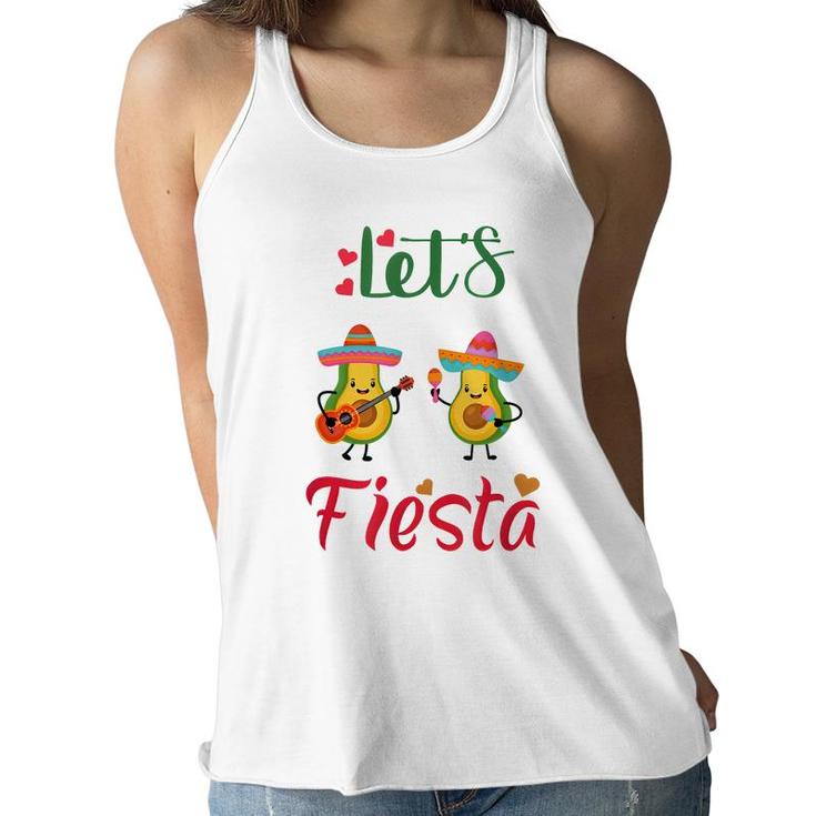 Lets Fiesta Avocado And Avocado Cinco De Mayo Mexican Party  Women Flowy Tank