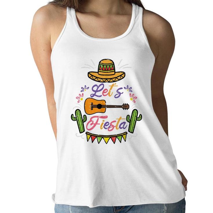 Lets Fiesta Cinco De Mayo Mexican Party Men Women Kids  Women Flowy Tank