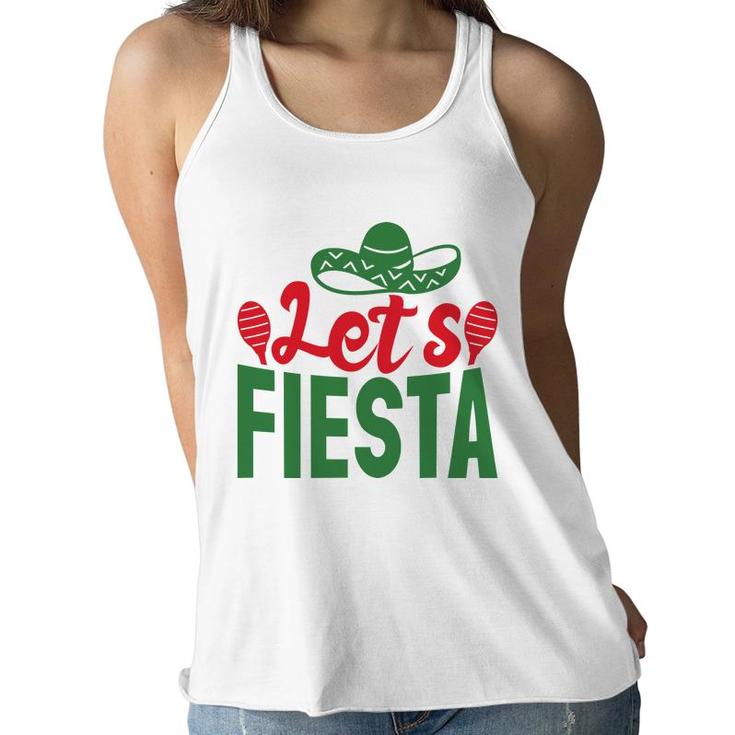 Lets Fiesta Colorful Decoration Gift For Human Red Green Women Flowy Tank