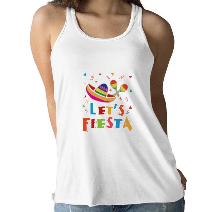 Lets Fiesta Colorful Great Decoration Gift For Human Women Flowy Tank