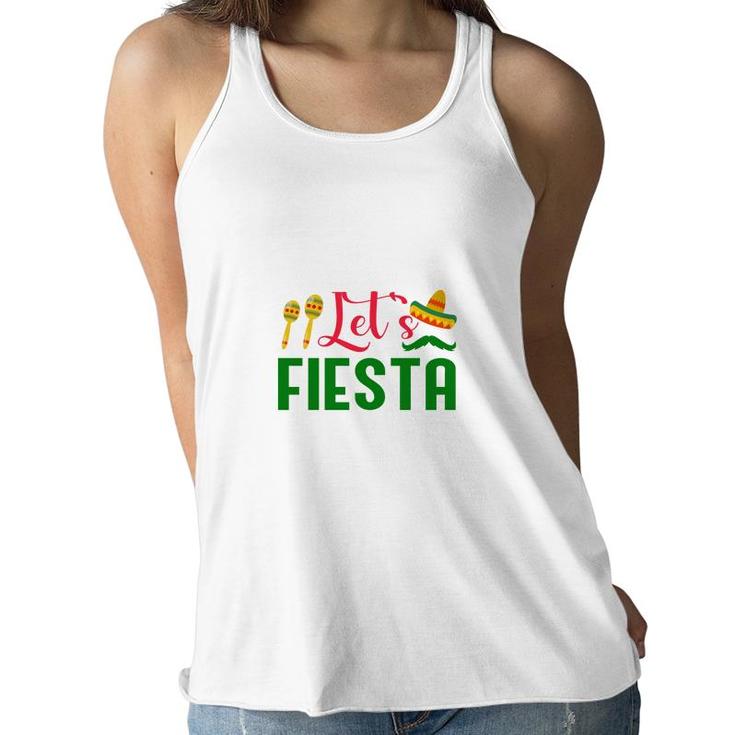 Lets Fiesta Red Green Decoration Gift For Human Women Flowy Tank