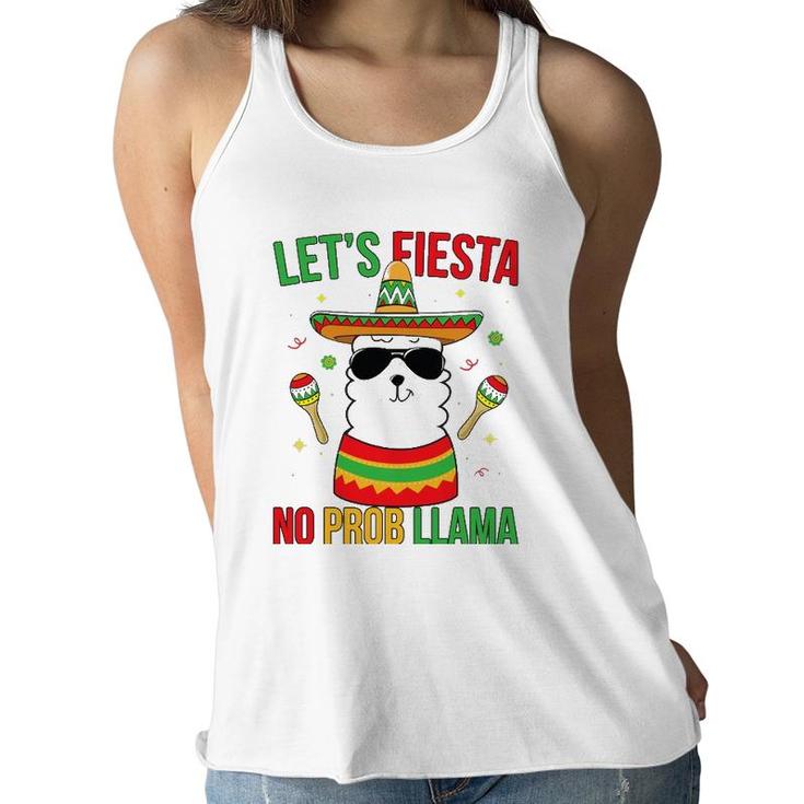 Llama Cinco De Mayo  Fiesta No Prob Funny Boys Girls Women Flowy Tank