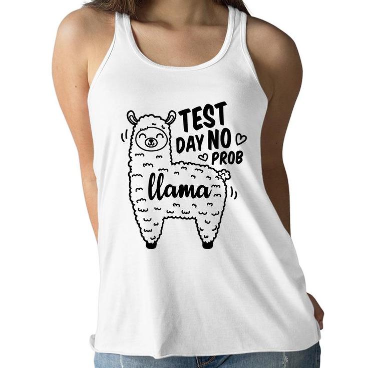 Llama Test Day No Prob Llama Black Graphic Women Flowy Tank