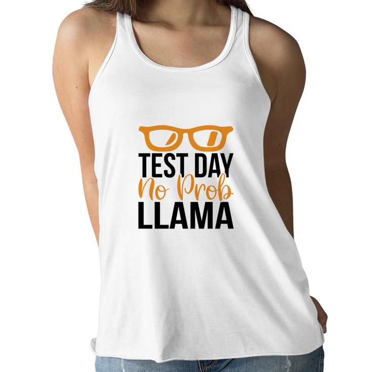 Llama Test Day No Prob Llama Yellow And Black Women Flowy Tank