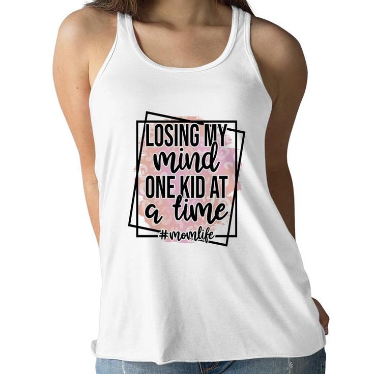 Losing My Mind One Kid At A Time Momlife Vintage Mothers Day Women Flowy Tank