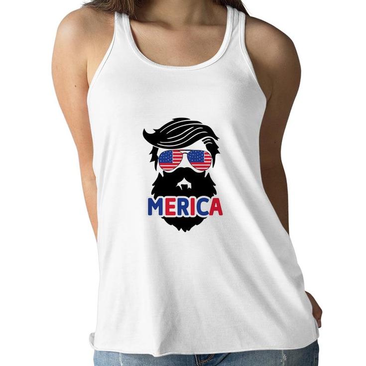 Merica July Independence Day Black Man Great 2022 Women Flowy Tank