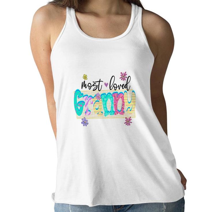 Most Loved Granny In The World From Daughter With Love Grandma New Women Flowy Tank