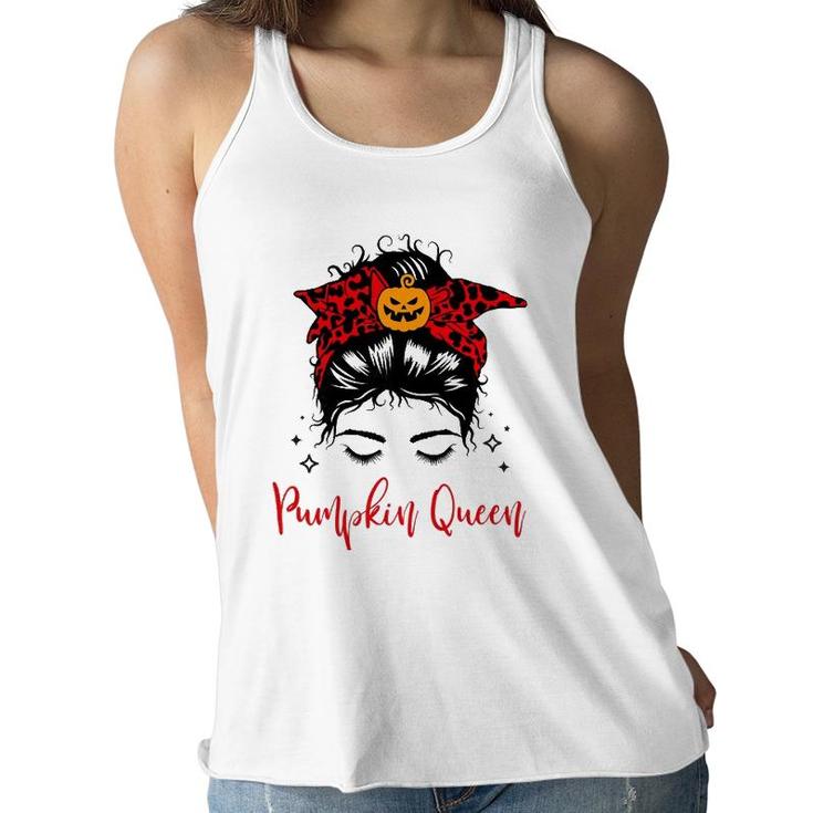 Pumpkin Queen Women Teen Girls Fall Halloween Graphic Women Flowy Tank