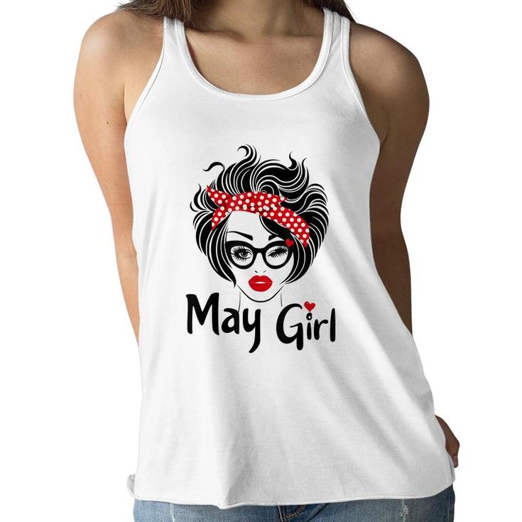 Queens Are Born In May Girl Cute May Birthday  Women  Women Flowy Tank