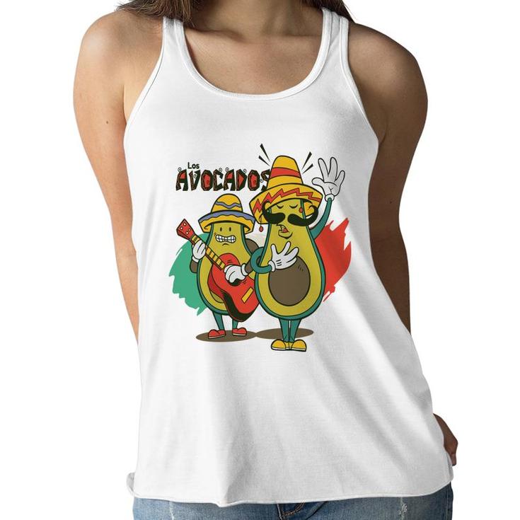 Recuso Funny Avocado Singing And Guitaring Women Flowy Tank