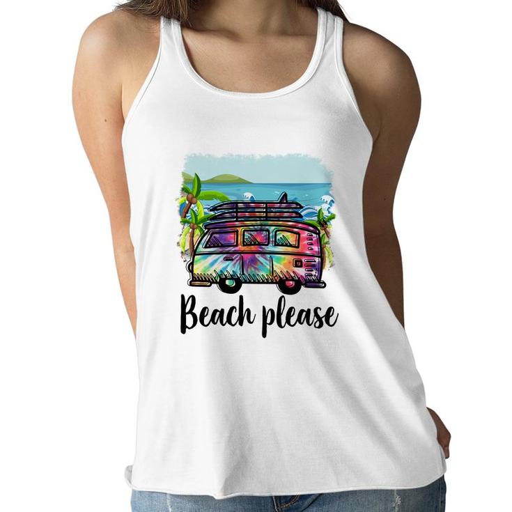Summer Time Beach Please Retro Summer Beach Women Flowy Tank