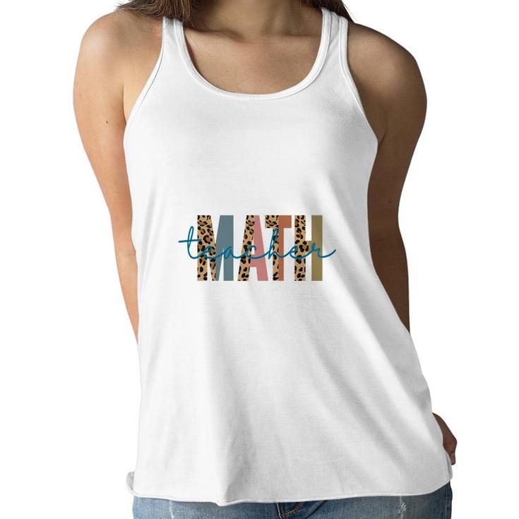 Teacher Math Leopard Design Half Leopard Women Flowy Tank