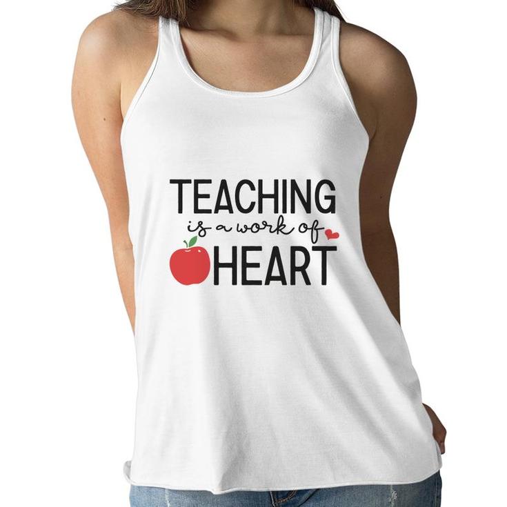 Teacher Teaching Is A Work Of Apple Heart Women Flowy Tank