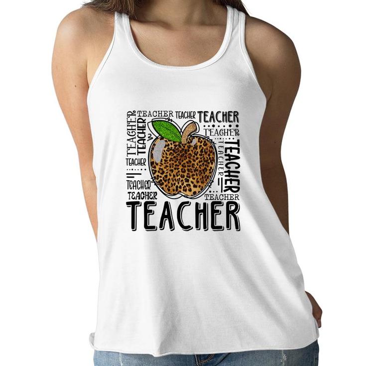 Teachers Are The Owners Of The Apple Of Knowledge Women Flowy Tank