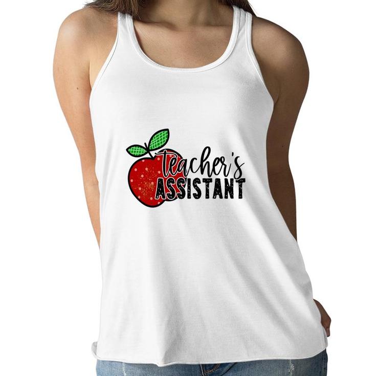 Teachers Assistant Apple Design For Teacher Women Flowy Tank