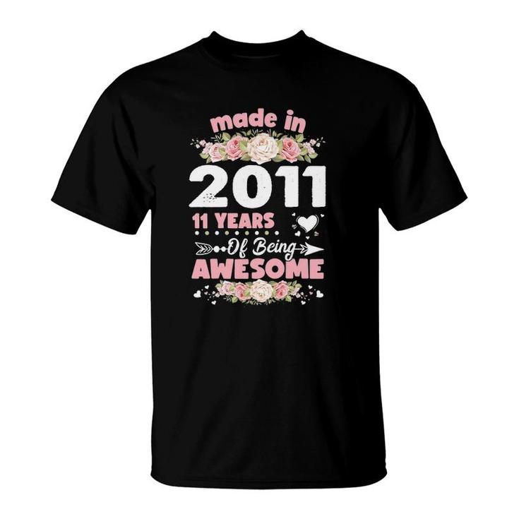 11 Years Old Gifts 11Th Birthday Born In 2011 Women Girls T-Shirt