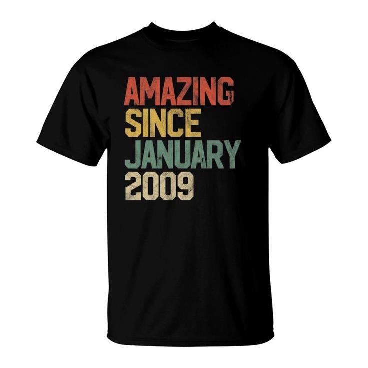 13 Years Old Gifts Amazing Since January 2009 13Th Birthday T-Shirt
