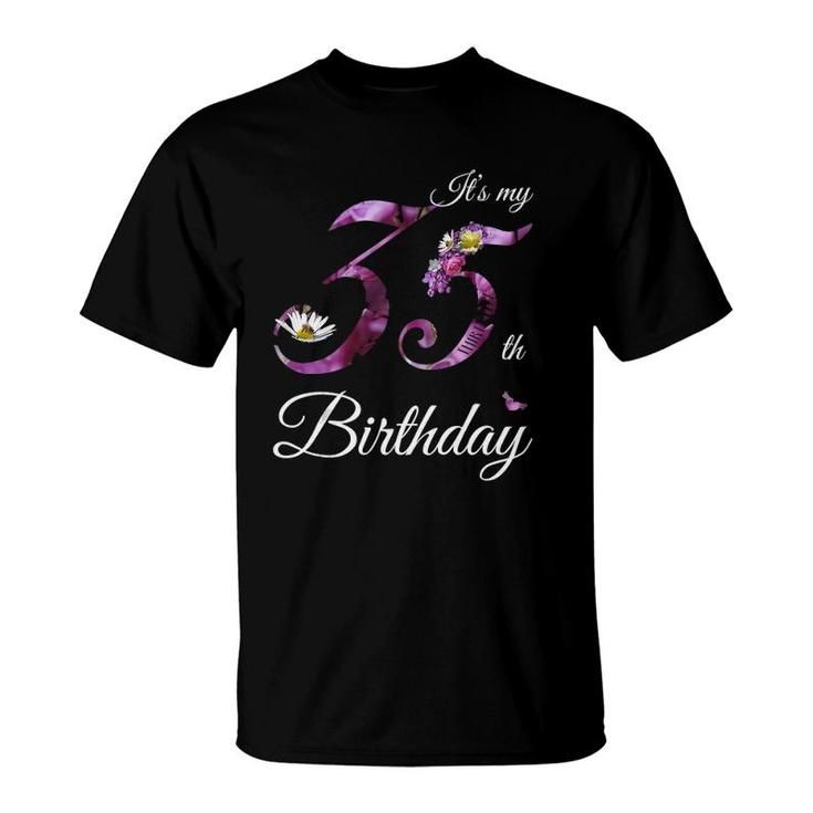 35 Years Old  Floral 1986 Its My 35Th Birthday Gift  T-Shirt
