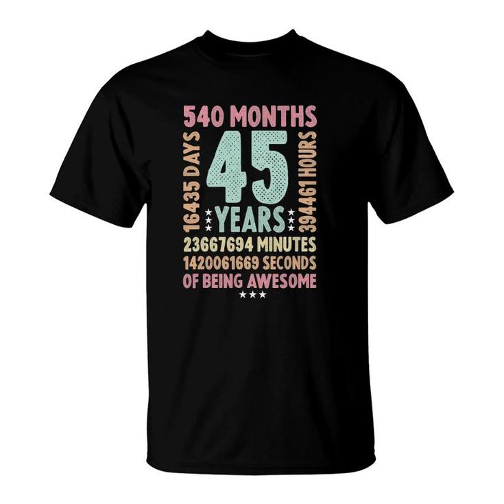 45Th Birthday 45 Years Old Vintage Retro - 45 Yr Old T-Shirt