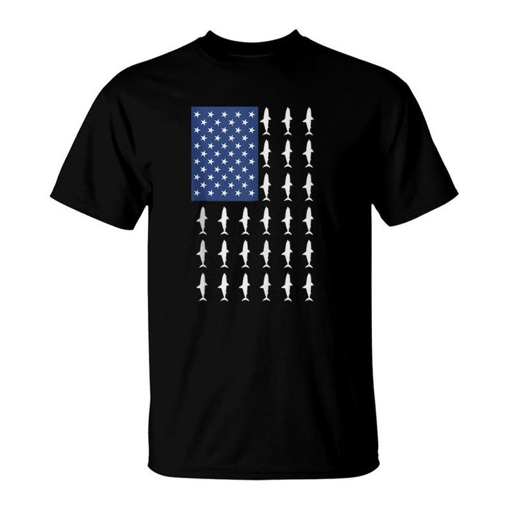 4Th Of July Shark  American Flag Independence Day Shark T-Shirt