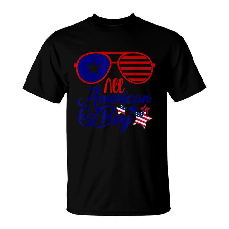 All American Boy 4Th Of July Boys Kids Usa American Flag  T-Shirt