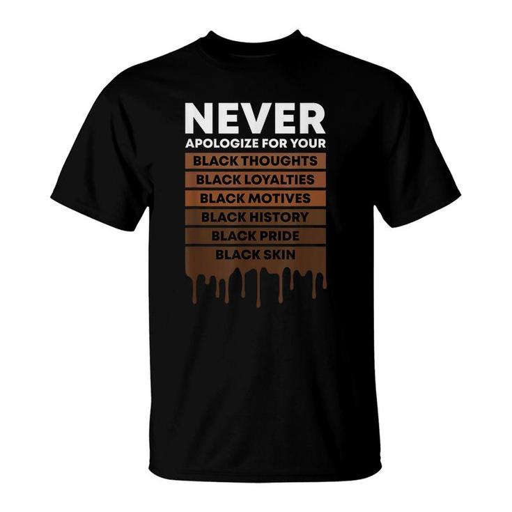 Never Apologize For Your Blackness Black History Month Bhm T-shirt